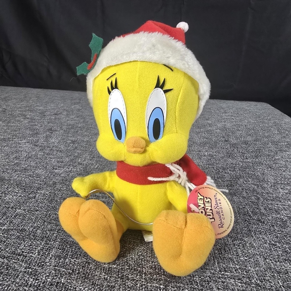 NWT WB Looney Tunes Holiday Tweety Bird Santa Hat 9" Plush Stuffed Animal Ace